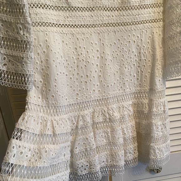 Zimmermann style cotton embroidered dress size M - Picture 5 of 9